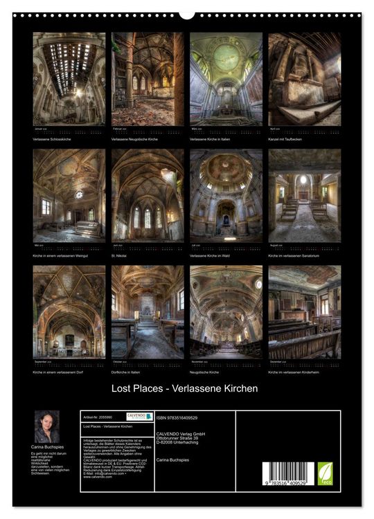 Produktbild: Lost Places - Verlassene Kirchen (hochwertiger Premium Wandkalender 2026 DIN A2 hoch), Kunstdruck in Hochglanz