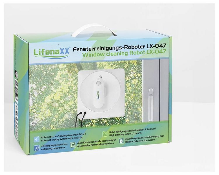 Produktbild: Lifenaxx LX-047 Fensterputzroboter Grau Anzahl mitgelieferte Akkus 1