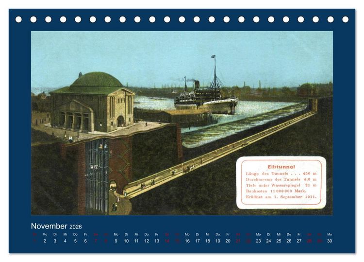Produktbild: Lebendiges Hamburg von 1888 bis 1918 (Tischkalender 2026 DIN A5 quer), CALVENDO Monatskalender