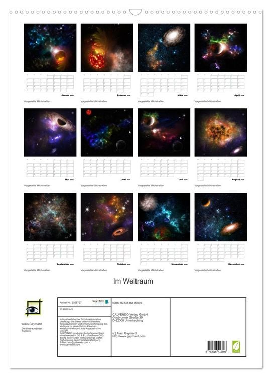 Produktbild: Im Weltraum (Wandkalender 2026 DIN A2 hoch), CALVENDO Monatskalender