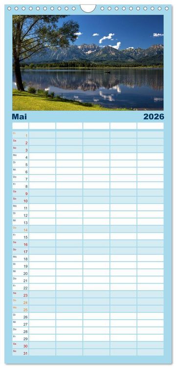Produktbild: Familienplaner 2026 - Hopfensee - Riviera des Allg&auml;us mit 5 Spalten (Wandkalender, 21 x 45 cm) CALVENDO