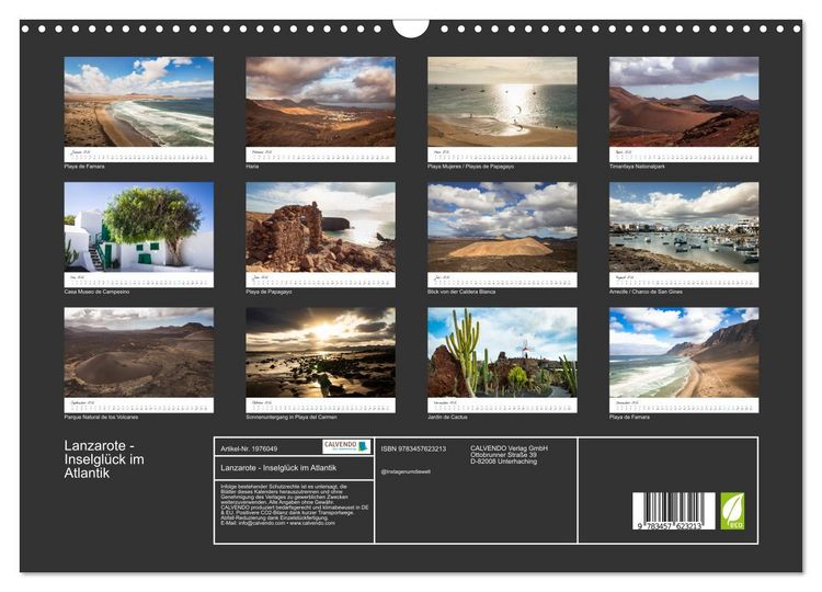 Produktbild: Lanzarote - Inselgl&uuml;ck im Atlantik (Wandkalender 2026 DIN A3 quer), CALVENDO Monatskalender