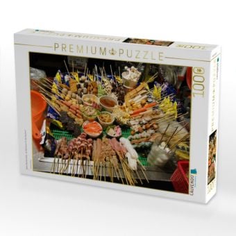 Produktbild: CALVENDO Puzzle Taipeis Nachtm&auml;rkte - ein Abenteuer f&uuml;r den Gaumen! | 1000 Teile Lege-Gr&ouml;&szlig;e 64x48cm Foto-Puzzle f&uuml;r gl&uuml;ckliche Stunden