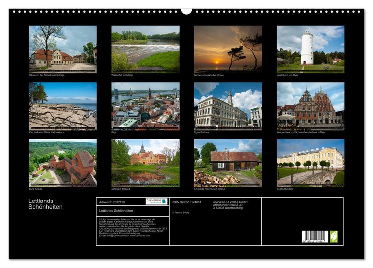Produktbild: Lettlands Sch&ouml;nheiten (Wandkalender 2026 DIN A2 quer), CALVENDO Monatskalender