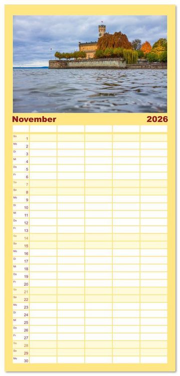 Produktbild: Familienplaner 2026 - Momente am Bodensee mit 5 Spalten (Wandkalender, 21 x 45 cm) CALVENDO