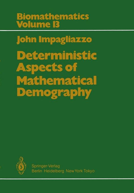 Produktbild: Deterministic Aspects of Mathematical Demography