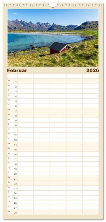 Produktbild: Familienplaner 2026 - Lofoten - Norwegische Trauminseln mit 5 Spalten (Wandkalender, 21 x 45 cm) CALVENDO