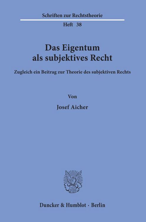 Produktbild: Das Eigentum als subjektives Recht.