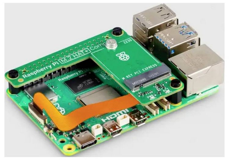 Produktbild: Raspberry Pi&reg; M.2 HAT+ Compact Erweiterungs-Platine
