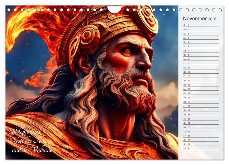 Produktbild: Die Unsterblichen - Griechische KI-G&ouml;ttinnen und KI-G&ouml;tter (Wandkalender 2026 DIN A4 quer), CALVENDO Monatskalender