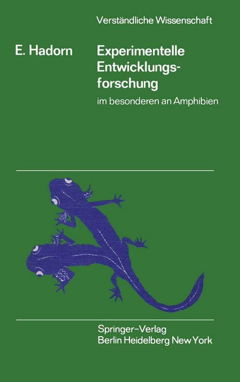 Produktbild: Experimentelle Entwicklungsforschung im besonderen an Amphibien