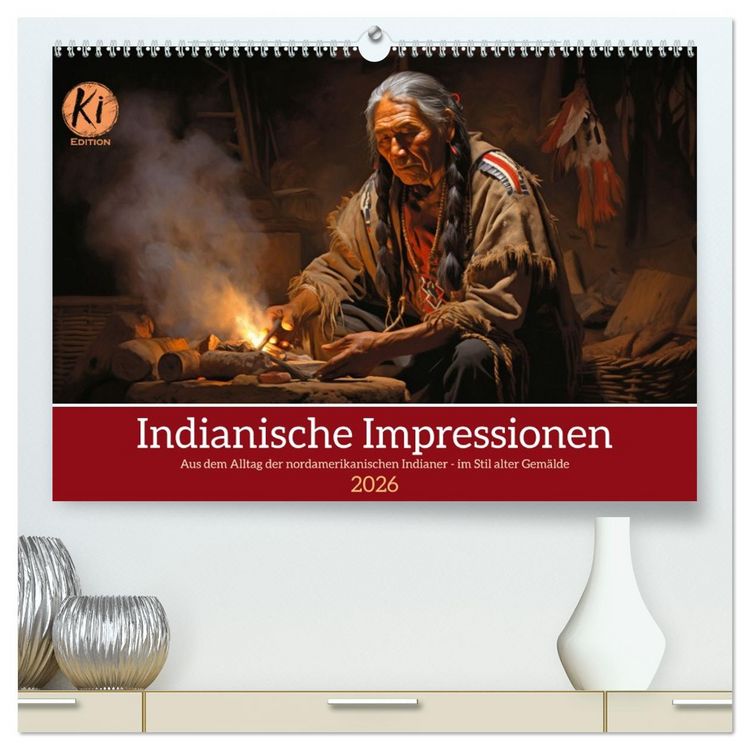 Produktbild: Indianische Impressionen (hochwertiger Premium Wandkalender 2026 DIN A2 quer), Kunstdruck in Hochglanz