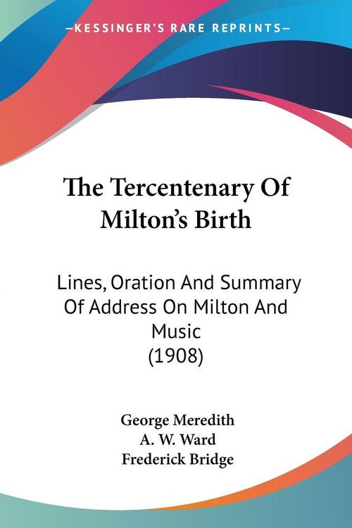 Produktbild: The Tercentenary Of Milton's Birth