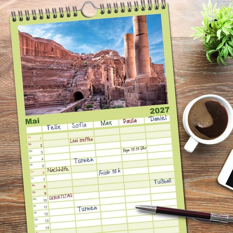 Produktbild: Familienplaner 2027 - Petra Impressionen mit 5 Spalten (Wandkalender, 21 x 45 cm) CALVENDO