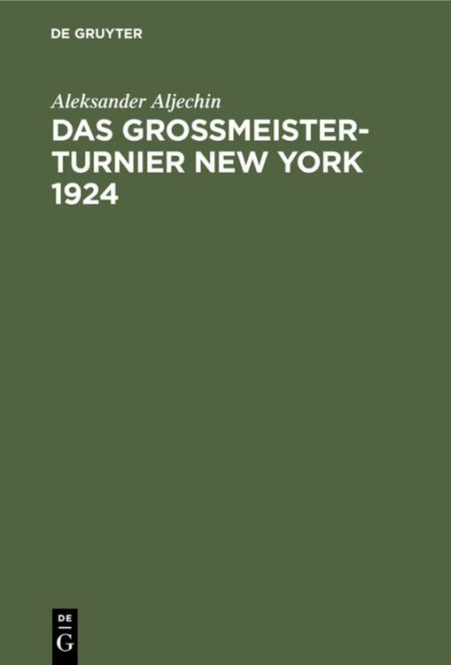 Produktbild: Das Grossmeister-Turnier New York 1924