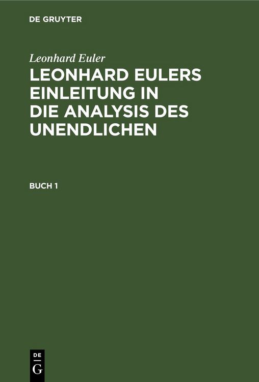 Produktbild: Leonhard Eulers Einleitung in die Analysis des Unendlichen