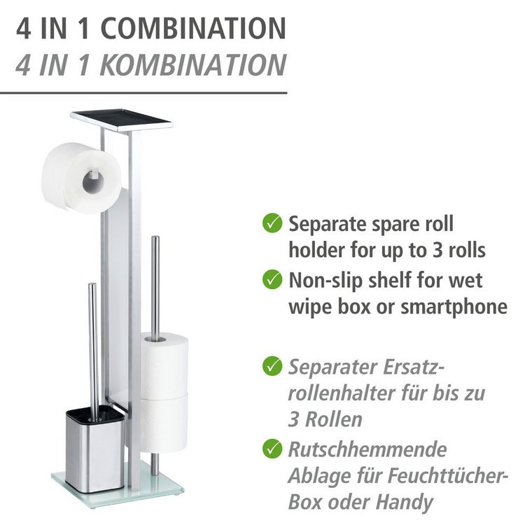 Produktbild: Stand WC-Garnitur Mod. Debar mit Ablage Edelstahl, rostfrei