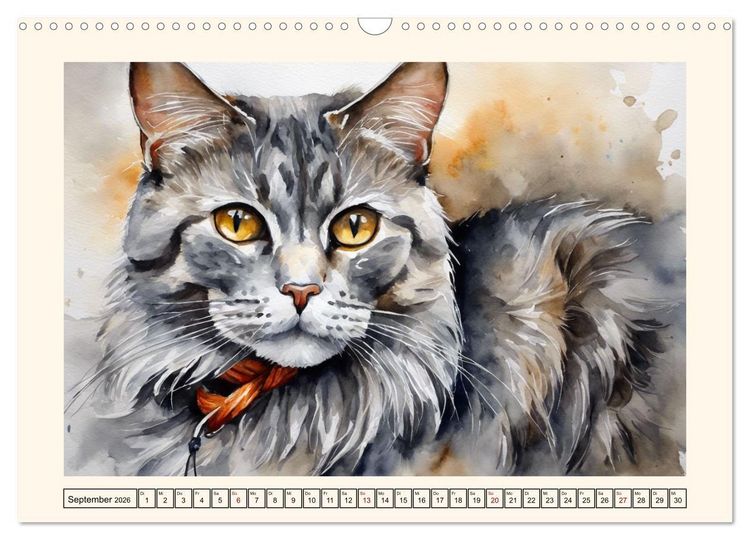 Produktbild: Samtpfoten im Portrait (Wandkalender 2026 DIN A3 quer), CALVENDO Monatskalender