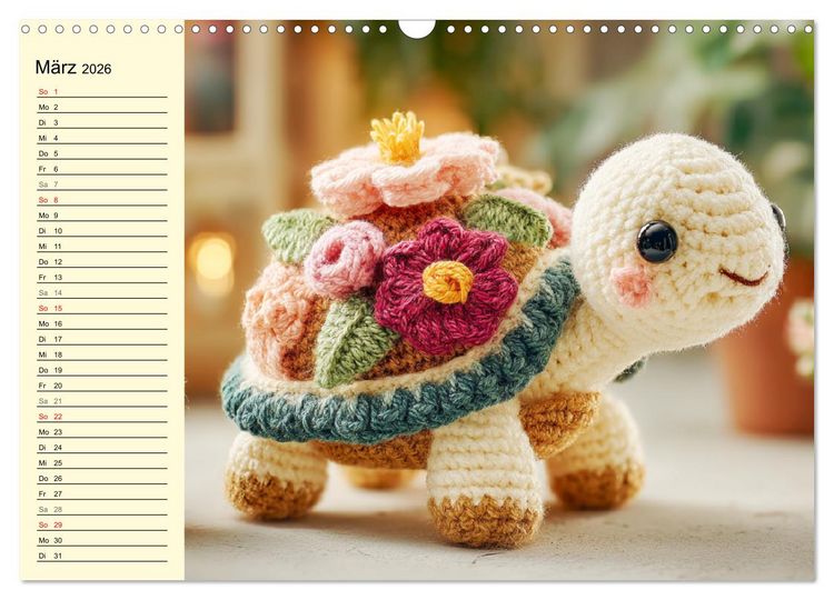 Produktbild: Kleine Freunde aus Wolle. Zauberhaft geh&auml;kelte Tierchen (Wandkalender 2026 DIN A3 quer), CALVENDO Monatskalender