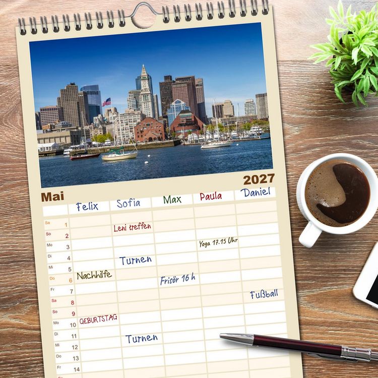 Produktbild: Familienplaner 2027 - Faszination USA - Eine Reise durch Stadt und Natur mit 5 Spalten (Wandkalender, 21 x 45 cm) CALVENDO