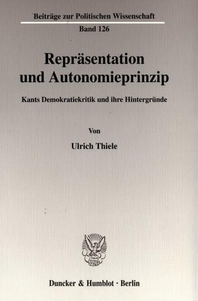 Produktbild: Repr&auml;sentation und Autonomieprinzip.