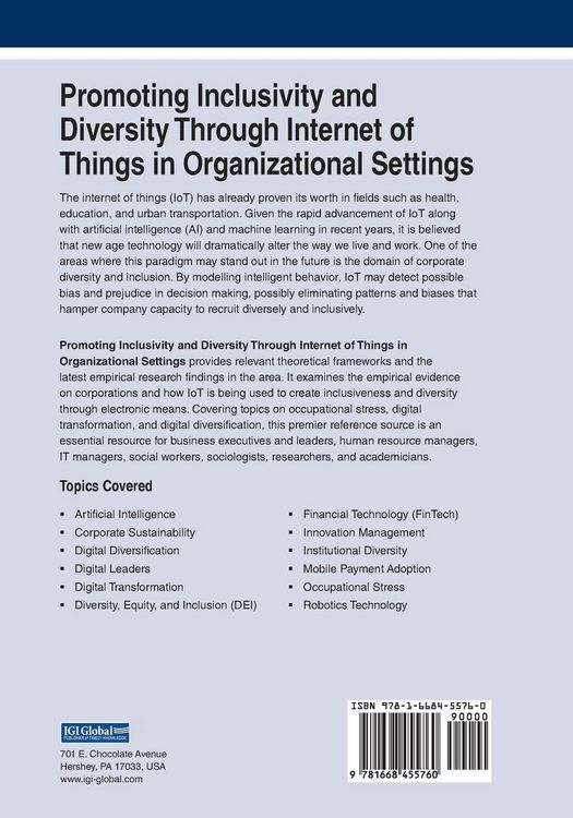 Produktbild: Promoting Inclusivity and Diversity Through Internet of Things in Organizational Settings