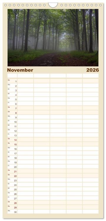 Produktbild: Familienplaner 2026 - Traumhaftes R&uuml;gen mit 5 Spalten (Wandkalender, 21 x 45 cm) CALVENDO