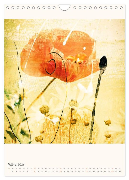 Produktbild: Blumige Fotomalerei (Wandkalender 2026 DIN A4 hoch), CALVENDO Monatskalender