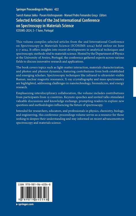 Produktbild: Selected Articles of the 2nd International Conference on Spectroscopy in Materials Science