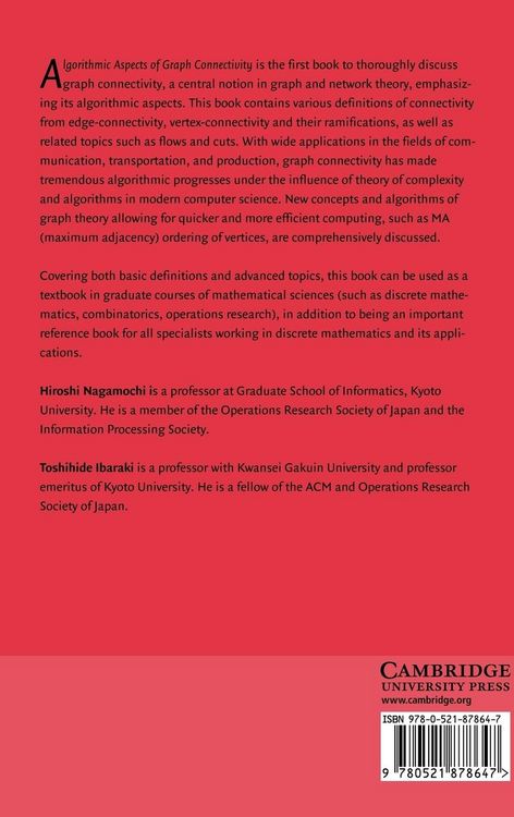 Produktbild: Algorithmic Aspects of Graph Connectivity