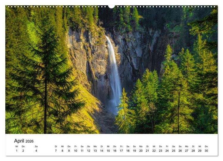 Produktbild: Wasserfallwelt Schweiz (hochwertiger Premium Wandkalender 2026 DIN A2 quer), Kunstdruck in Hochglanz