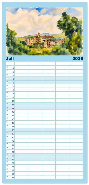 Produktbild: Familienplaner 2026 - Kretische Impressionen mit 5 Spalten (Wandkalender, 21 x 45 cm) CALVENDO
