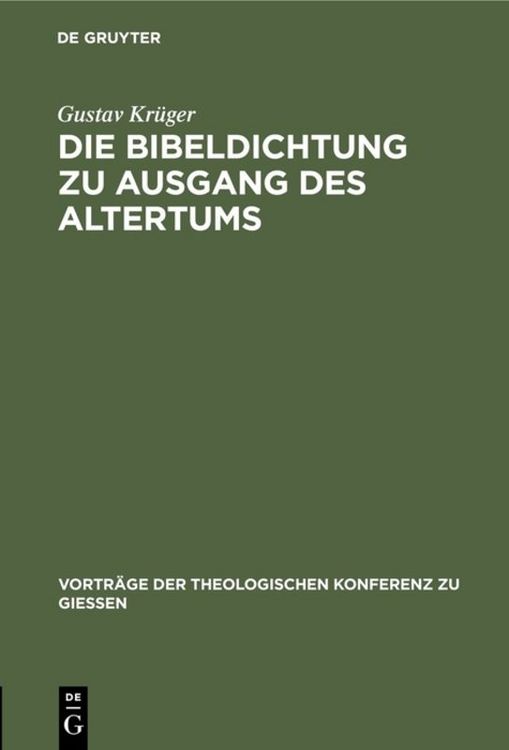 Produktbild: Die Bibeldichtung zu Ausgang des Altertums