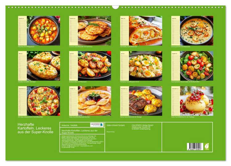 Produktbild: Herzhafte Kartoffeln. Leckeres aus der Super-Knolle (Wandkalender 2026 DIN A2 quer), CALVENDO Monatskalender