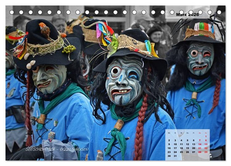 Produktbild: Schw&auml;bisch alemannische Fasnet (Tischkalender 2026 DIN A5 quer), CALVENDO Monatskalender