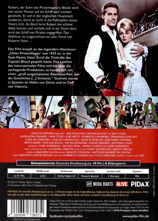 Produktbild: Der Sohn von Captain Blood / Gro&szlig; ausgestattetes Piratenabenteuer mit Sean Flynn (Pidax Film-Klassiker)