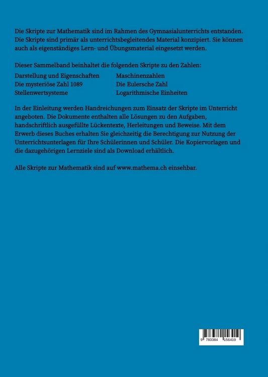 Produktbild: Skripte zur Mathematik - Zahlen