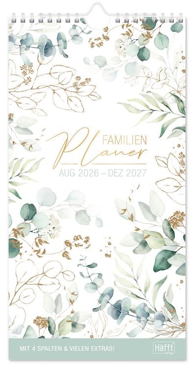 Produktbild: Familienplaner 26/27 Kompakt [Blattgold] 4-spaltig 17 Monate