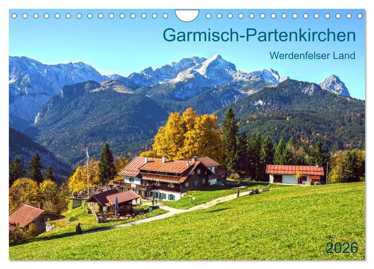 Produktbild: Garmisch-Partenkirchen Werdenfelser Land (Wandkalender 2026 DIN A4 quer), CALVENDO Monatskalender