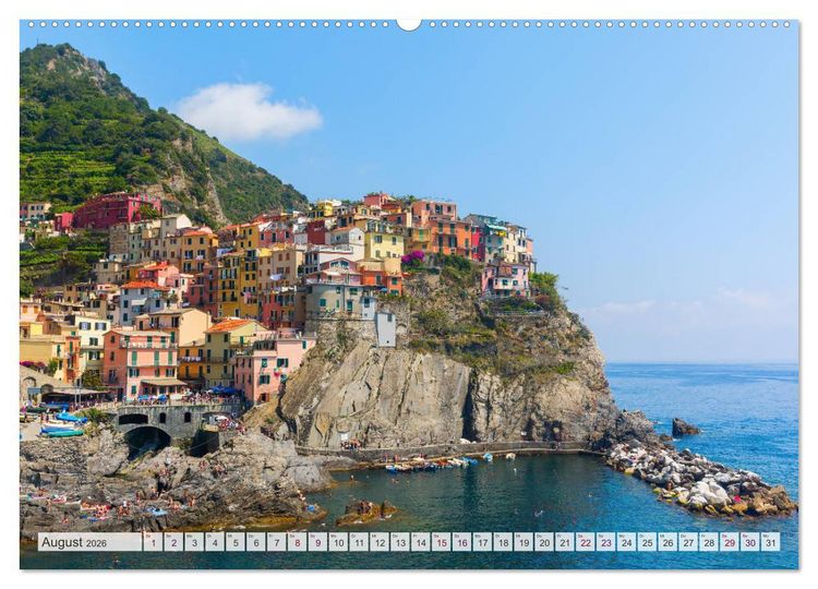 Produktbild: Cinque Terre - F&uuml;nf malerische D&ouml;rfer an der ligurischen K&uuml;ste (Wandkalender 2026 DIN A2 quer), CALVENDO Monatskalender