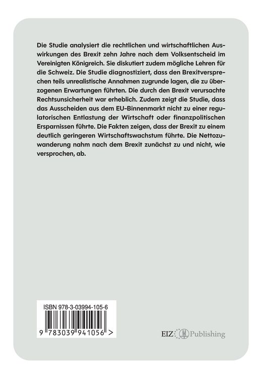 Produktbild: 10 Jahre Brexit: Erwartungen und Realit&auml;t &ndash; Lehren f&uuml;r die Schweiz?