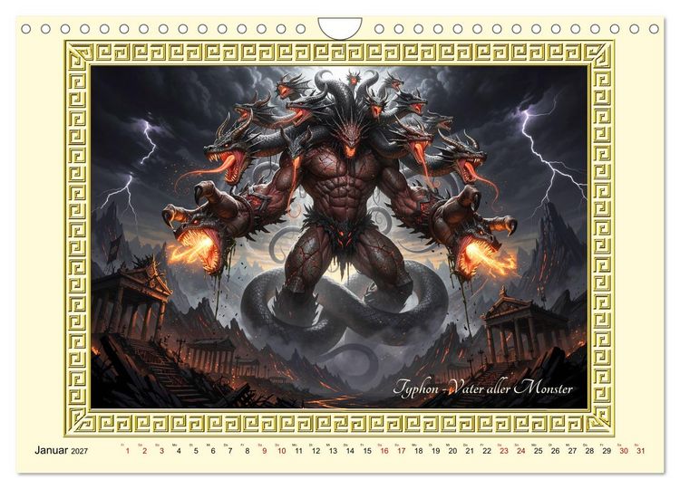 Produktbild: Ungeheuer der griechischen Mythologie (Wandkalender 2027 DIN A4 quer), CALVENDO Monatskalender