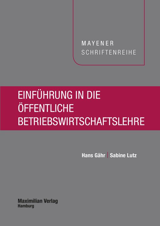 Produktbild: Einf&uuml;hrung in die &ouml;ffentliche Betriebswirtschaftslehre