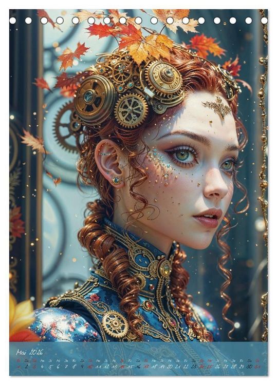 Produktbild: Fantasie-K&ouml;niginnen des Steampunk - Digitale Kunst (Tischkalender 2026 DIN A5 hoch), CALVENDO Monatskalender