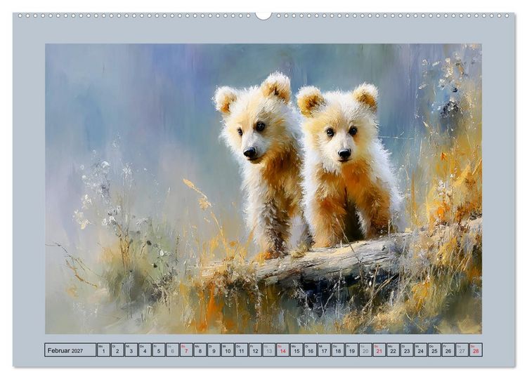 Produktbild: B&auml;renkinder. Kleine Waldseelen im Licht der Natur (Wandkalender 2027 DIN A2 quer), CALVENDO Monatskalender