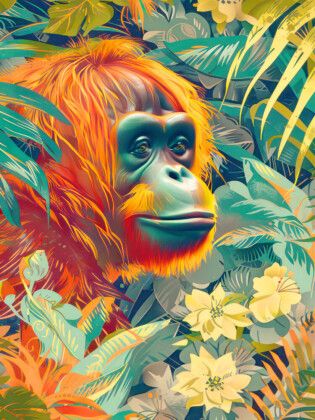 Produktbild: CALVENDO Puzzle Dschungeltiere Pop-Art | 1000 Teile Lege-Gr&ouml;&szlig;e 64x48cm Foto-Puzzle f&uuml;r gl&uuml;ckliche Stunden