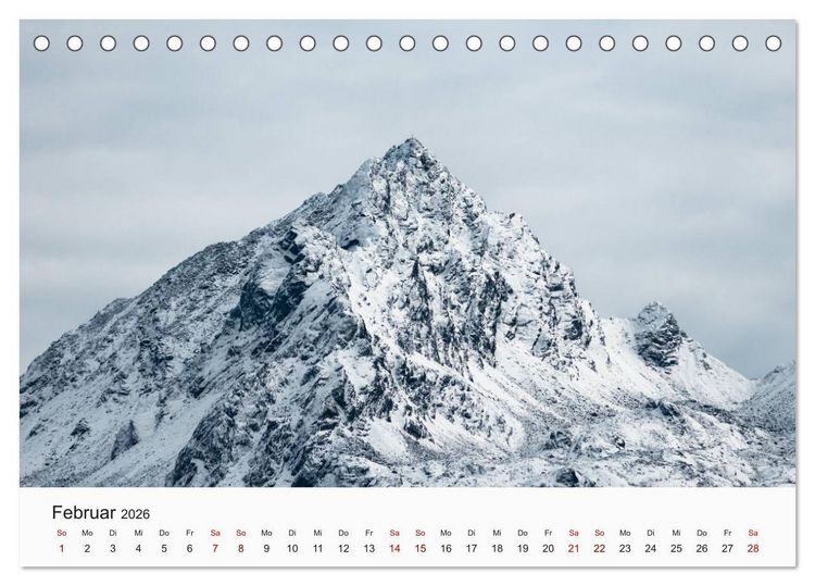 Produktbild: Einzigartige Berggipfel (Tischkalender 2026 DIN A5 quer), CALVENDO Monatskalender