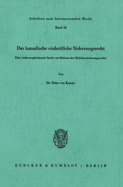 Produktbild: Das kanadische einheitliche Sicherungsrecht.