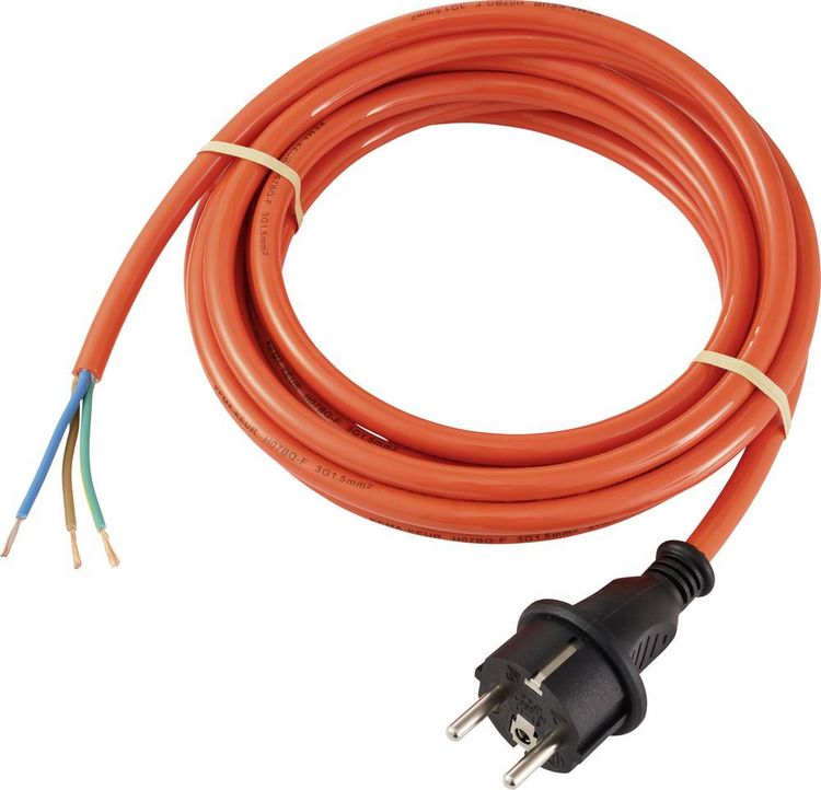 Produktbild: Sygonix SY-6978286 Strom Anschlusskabel Orange 5.00m