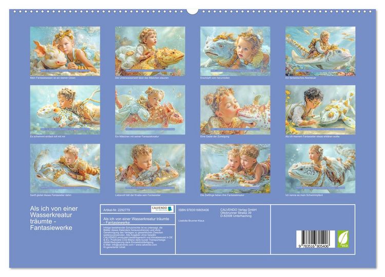 Produktbild: Als ich von einer Wasserkreatur tr&auml;umte - Fantasiewerke (hochwertiger Premium Wandkalender 2027 DIN A2 quer), Kunstdruck in Hochglanz